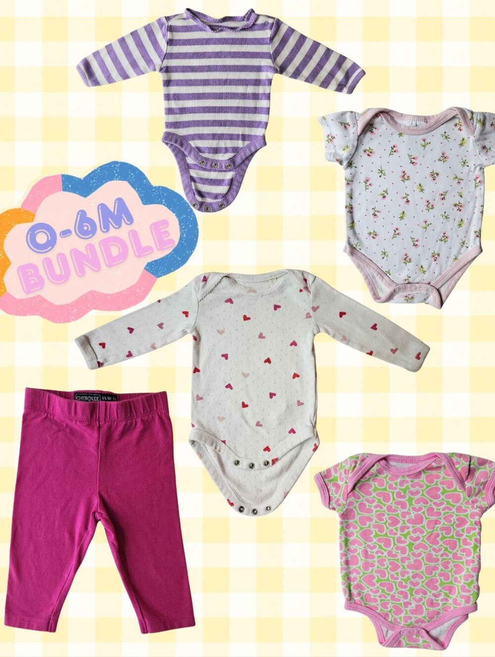Purple & Pink Girly Baby Bundle (0-6M) - 100% Cotton Incl. 1 Pc Baby Boden